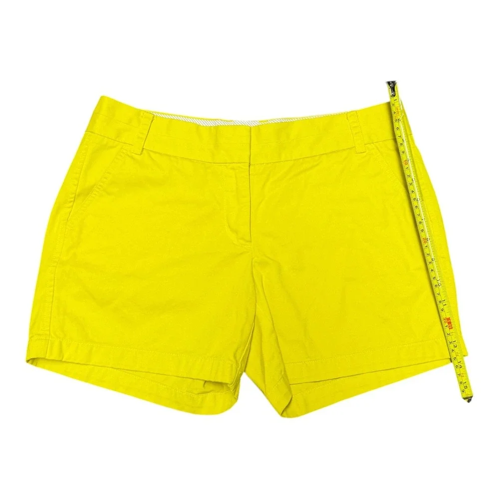 J.Crew Chino Broken-In Shorts Womens 8 Neon Yellow Cotton Casual Summer 4 Inseam